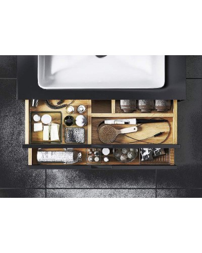 Тумба под раковину Excellent Tuto 60 MLEX.0103.600.BKBL подвесная Черный матовый Дуб