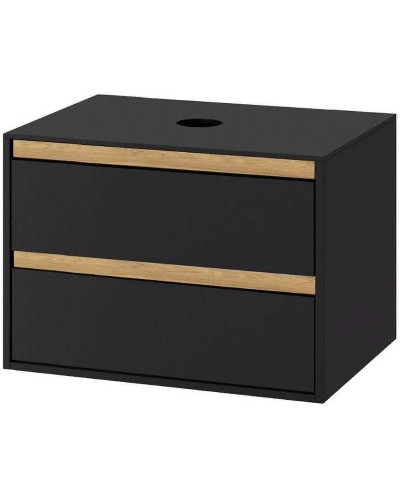 Тумба под раковину Excellent Tuto 80 MLEX.0104.800.BKBL подвесная Черный матовый Дуб