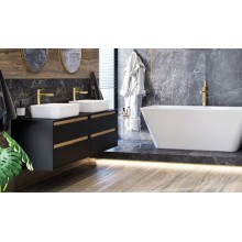 Тумба под раковину Excellent Tuto 80 MLEX.0104.800.BKBL подвесная Черный матовый Дуб