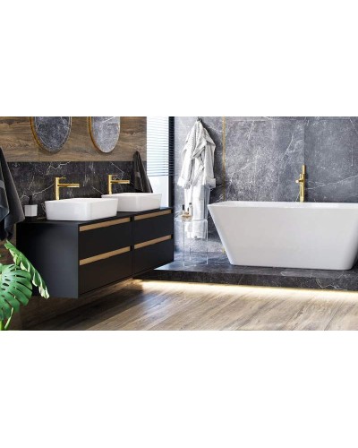 Тумба под раковину Excellent Tuto 80 MLEX.0104.800.BKBL подвесная Черный матовый Дуб