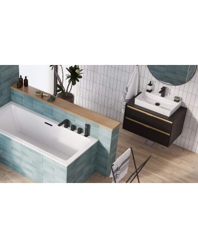 Тумба под раковину Excellent Tuto 80 MLEX.0104.800.BKBL подвесная Черный матовый Дуб