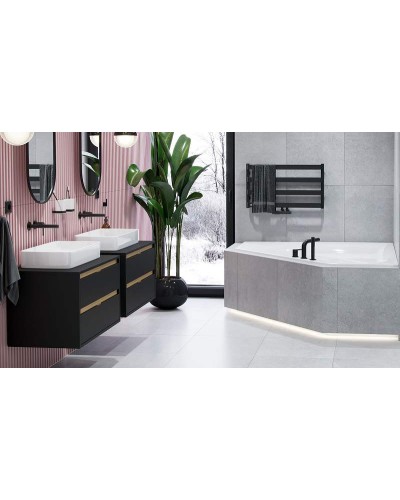 Тумба под раковину Excellent Tuto 80 MLEX.0104.800.BKBL подвесная Черный матовый Дуб