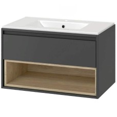 Тумба под раковину Excellent Tuto 80 MLEX.0101.800.GRBL подвесная Серый Дуб