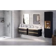 Тумба под раковину Excellent Tuto 80 MLEX.0103.800.BKBL подвесная Черный матовый Дуб