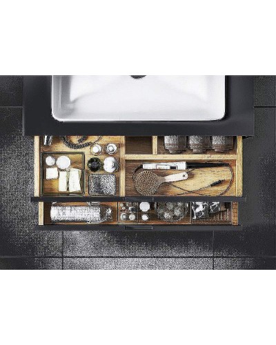 Тумба под раковину Excellent Tuto 80 MLEX.0103.800.BKBL подвесная Черный матовый Дуб