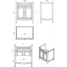 Тумба с раковиной белый 73 см Tiffany World Veronica Nuova VER2073-B+AR834bix1