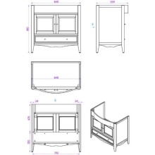 Тумба с раковиной белый 90 см Tiffany World Veronica Nuova VER3090B+AR864BIx1KOMPLEKT