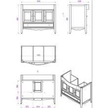Тумба с раковиной белый 105 см Tiffany World Veronica Nuova VER4105B+AR874BIx1KOMPLEKT