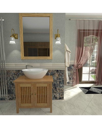 Тумба с раковиной Orange Capri 75 OCT-75TU+RA Матовый тик