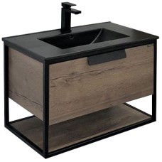 Тумба с раковиной Comforty Бонн 75 00-00001936 подвесная Дуб темный