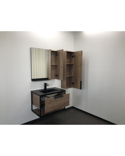 Тумба с раковиной Comforty Бонн 75 00-00001936 подвесная Дуб темный