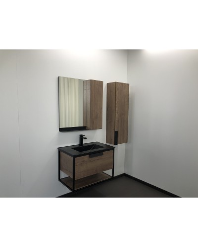 Тумба с раковиной Comforty Бонн 75 00-00001936 подвесная Дуб темный