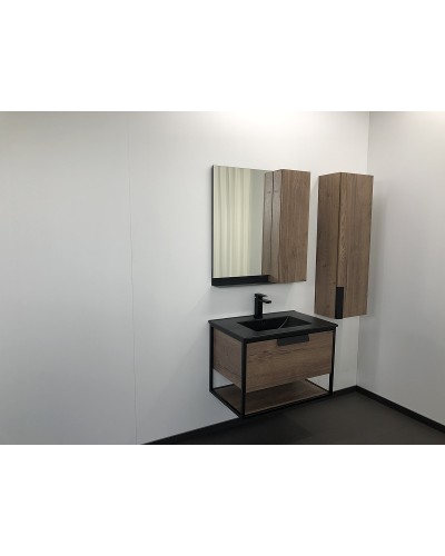 Тумба с раковиной Comforty Бонн 75 00-00001936 подвесная Дуб темный