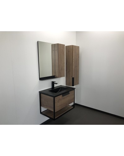 Тумба с раковиной Comforty Бонн 75 00-00001936 подвесная Дуб темный