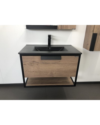 Тумба с раковиной Comforty Бонн 75 00-00001936 подвесная Дуб темный