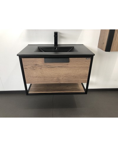 Тумба с раковиной Comforty Бонн 75 00-00001936 подвесная Дуб темный