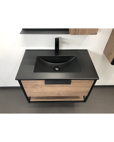 Тумба с раковиной Comforty Бонн 75 00-00001936 подвесная Дуб темный