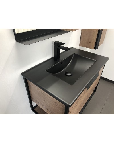 Тумба с раковиной Comforty Бонн 75 00-00001936 подвесная Дуб темный