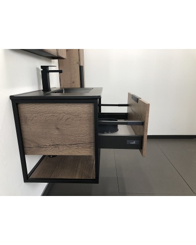 Тумба с раковиной Comforty Бонн 75 00-00001936 подвесная Дуб темный