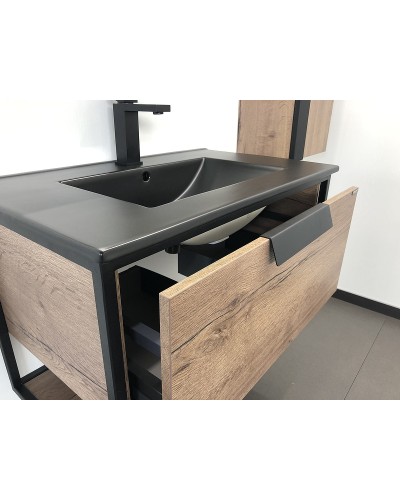 Тумба с раковиной Comforty Бонн 75 00-00001936 подвесная Дуб темный