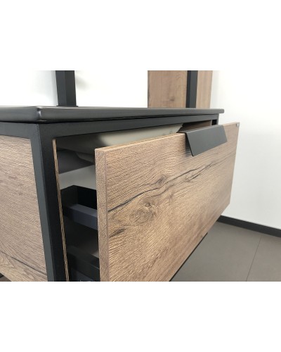 Тумба с раковиной Comforty Бонн 75 00-00001936 подвесная Дуб темный