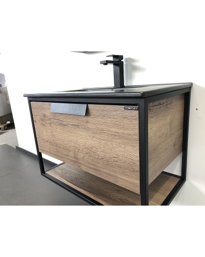 Тумба с раковиной Comforty Бонн 75 00-00001936 подвесная Дуб темный