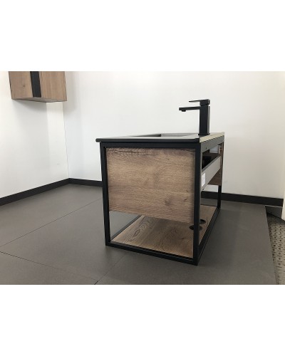 Тумба с раковиной Comforty Бонн 75 00-00001936 подвесная Дуб темный