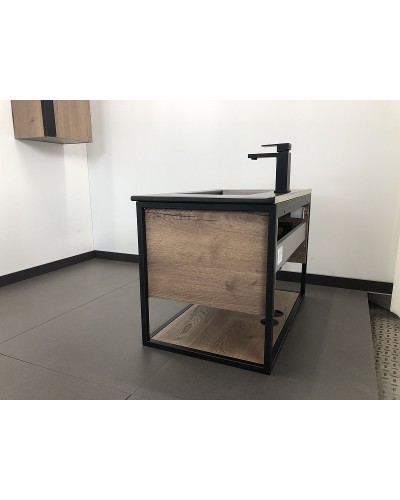 Тумба с раковиной Comforty Бонн 75 00-00001936 подвесная Дуб темный