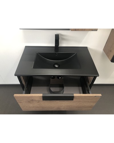 Тумба с раковиной Comforty Бонн 75 00-00001936 подвесная Дуб темный