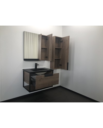 Тумба с раковиной Comforty Бонн 75 00-00001936 подвесная Дуб темный