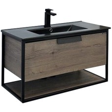 Тумба с раковиной Comforty Бонн 90 00-00001937 подвесная Дуб темный