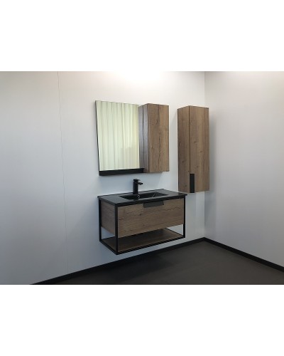 Тумба с раковиной Comforty Бонн 90 00-00001937 подвесная Дуб темный