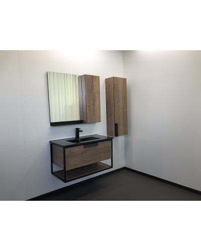 Тумба с раковиной Comforty Бонн 90 00-00001937 подвесная Дуб темный