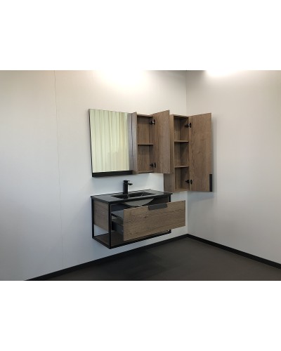 Тумба с раковиной Comforty Бонн 90 00-00001937 подвесная Дуб темный