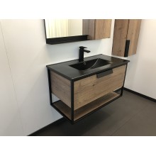 Тумба с раковиной Comforty Бонн 90 00-00001937 подвесная Дуб темный