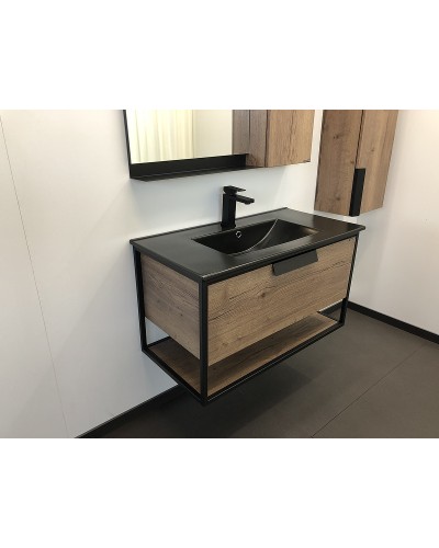 Тумба с раковиной Comforty Бонн 90 00-00001937 подвесная Дуб темный