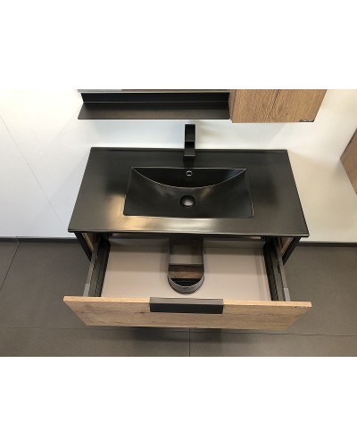 Тумба с раковиной Comforty Бонн 90 00-00001937 подвесная Дуб темный