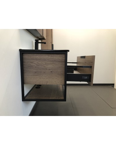 Тумба с раковиной Comforty Бонн 90 00-00001937 подвесная Дуб темный