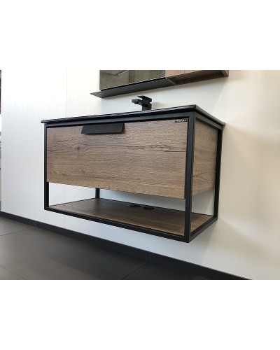 Тумба с раковиной Comforty Бонн 90 00-00001937 подвесная Дуб темный