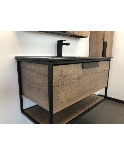 Тумба с раковиной Comforty Бонн 90 00-00001937 подвесная Дуб темный