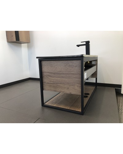 Тумба с раковиной Comforty Бонн 90 00-00001937 подвесная Дуб темный