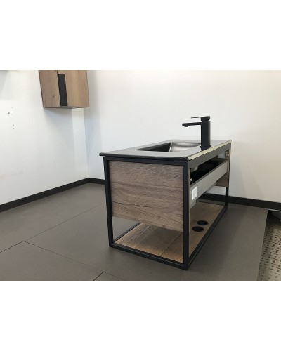 Тумба с раковиной Comforty Бонн 90 00-00001937 подвесная Дуб темный