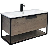 Тумба с раковиной Comforty Бонн 90 00-00003466 подвесная Дуб темный