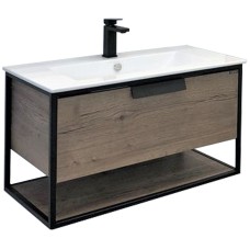 Тумба с раковиной Comforty Бонн 90 00-00003466 подвесная Дуб темный