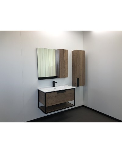 Тумба с раковиной Comforty Бонн 90 00-00003466 подвесная Дуб темный