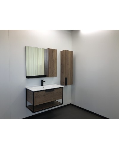 Тумба с раковиной Comforty Бонн 90 00-00003466 подвесная Дуб темный