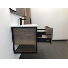 Тумба с раковиной Comforty Бонн 90 00-00003466 подвесная Дуб темный