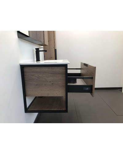 Тумба с раковиной Comforty Бонн 90 00-00003466 подвесная Дуб темный