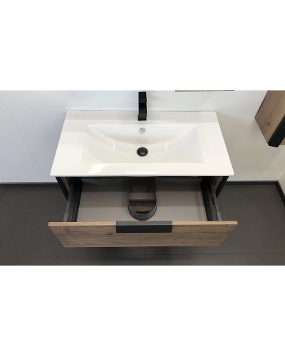 Тумба с раковиной Comforty Бонн 90 00-00003466 подвесная Дуб темный