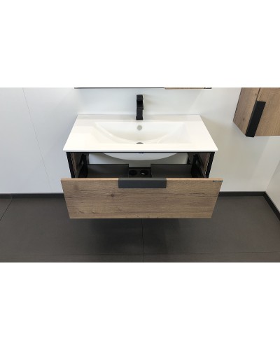 Тумба с раковиной Comforty Бонн 90 00-00003466 подвесная Дуб темный